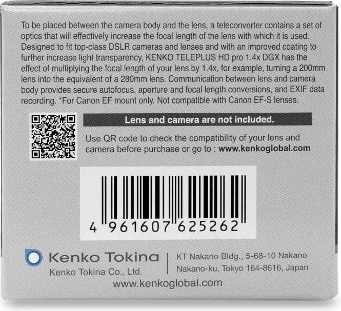 Image du produit Kenko Teleplus HDpro 1.4x C-EF DGX (Téléconvertisseur, Canon EF)