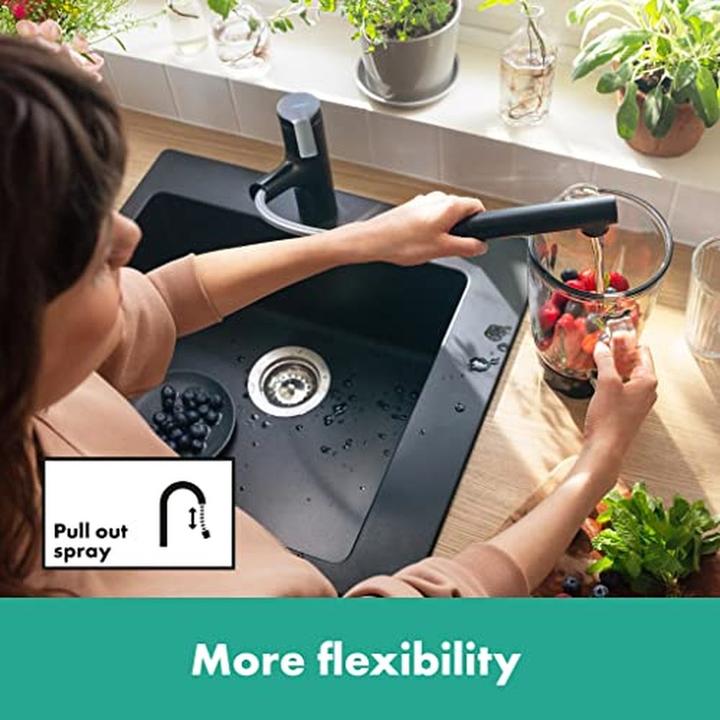 Actual product image hansgrohe HG Einhebel-Spültischmischer Zesis M33 150, Ausziehbrause, 2 jet mattschwarz