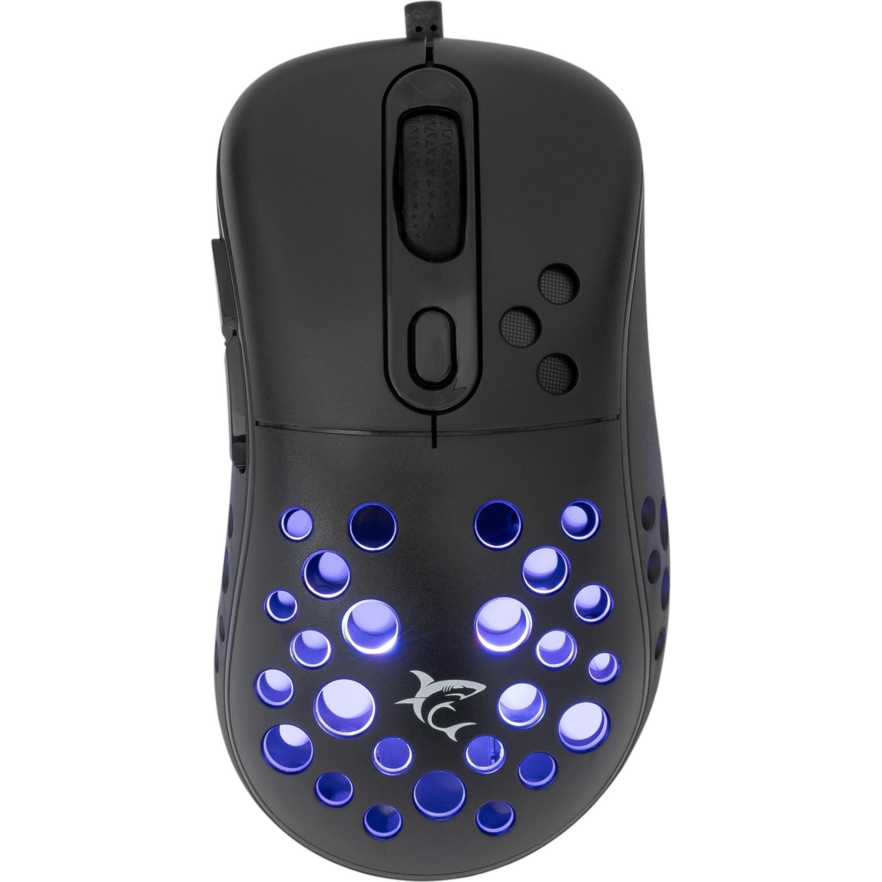 White Shark Shark Gaming Mouse AZRAEL, 6D, 7200 dpi, Black (Kabelgebunden) (AZRAEL-B)