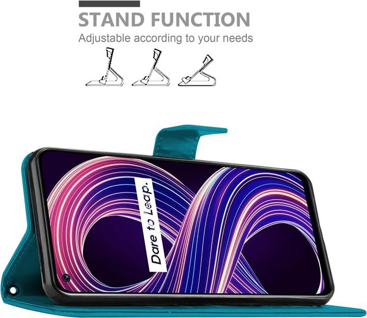Image du produit Cadorabo Housse Flower Book pour Realme 8 5G / V13 / Q3 / Q3i / Narzo 30 5G (Realme Narzo 30 5G, Realme Q3i 5G, Realme V13)