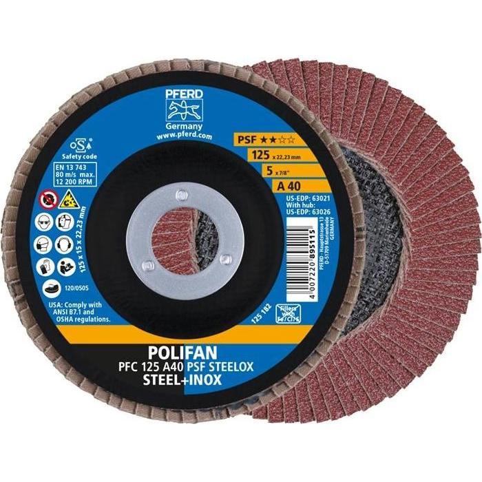 Pferd, Abrasivi, Rondella dentata POLIFAN PFC 125 A 40 PSF/22,23 PU: 10 (A-40)