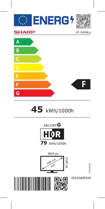 Energie-Label Sharp 43HL4265E (43")
