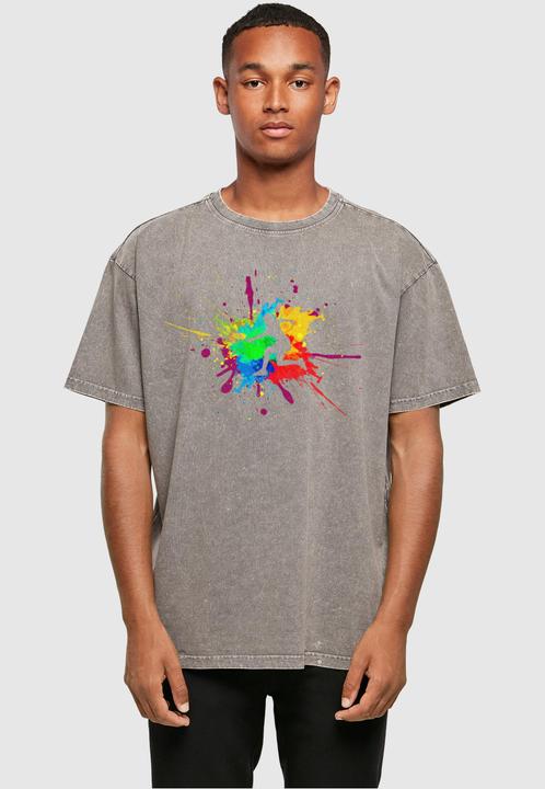 Produktbild Merchcode Color Splash Player Acid Washed Oversized Tee - 117937 (M)
