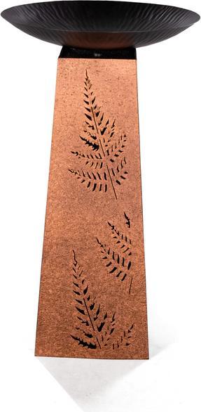 MICA Living Dekosäule mit Schale - braun/silber - ca. 46 x 46 x 80 cm