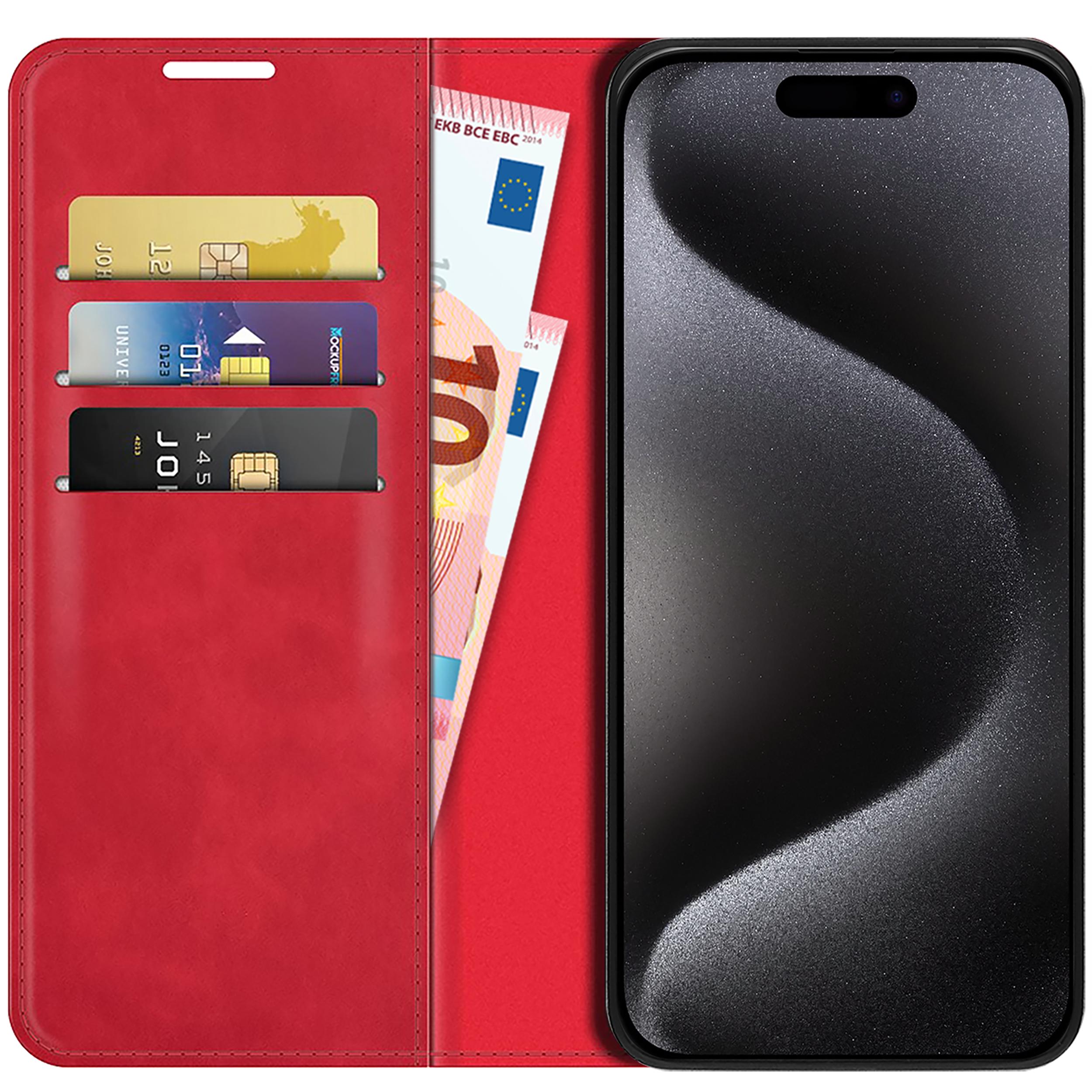 Thumbnail - Cazy Book Case Kompatibel mit iPhone 15 Pro - Hülle klappbar Magnetisch Kunstleder - (Apple iPhone 15 Pro), Smartphone H...
