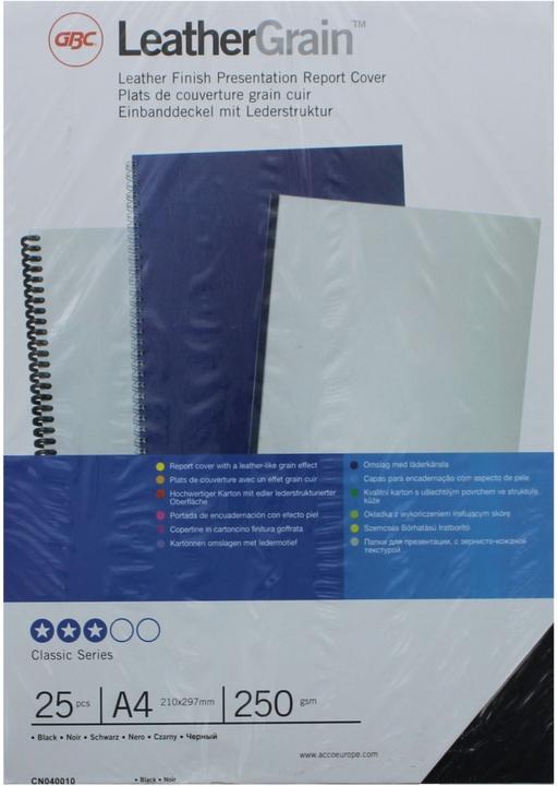 Actual product image GBC LeatherGrain cover material A4