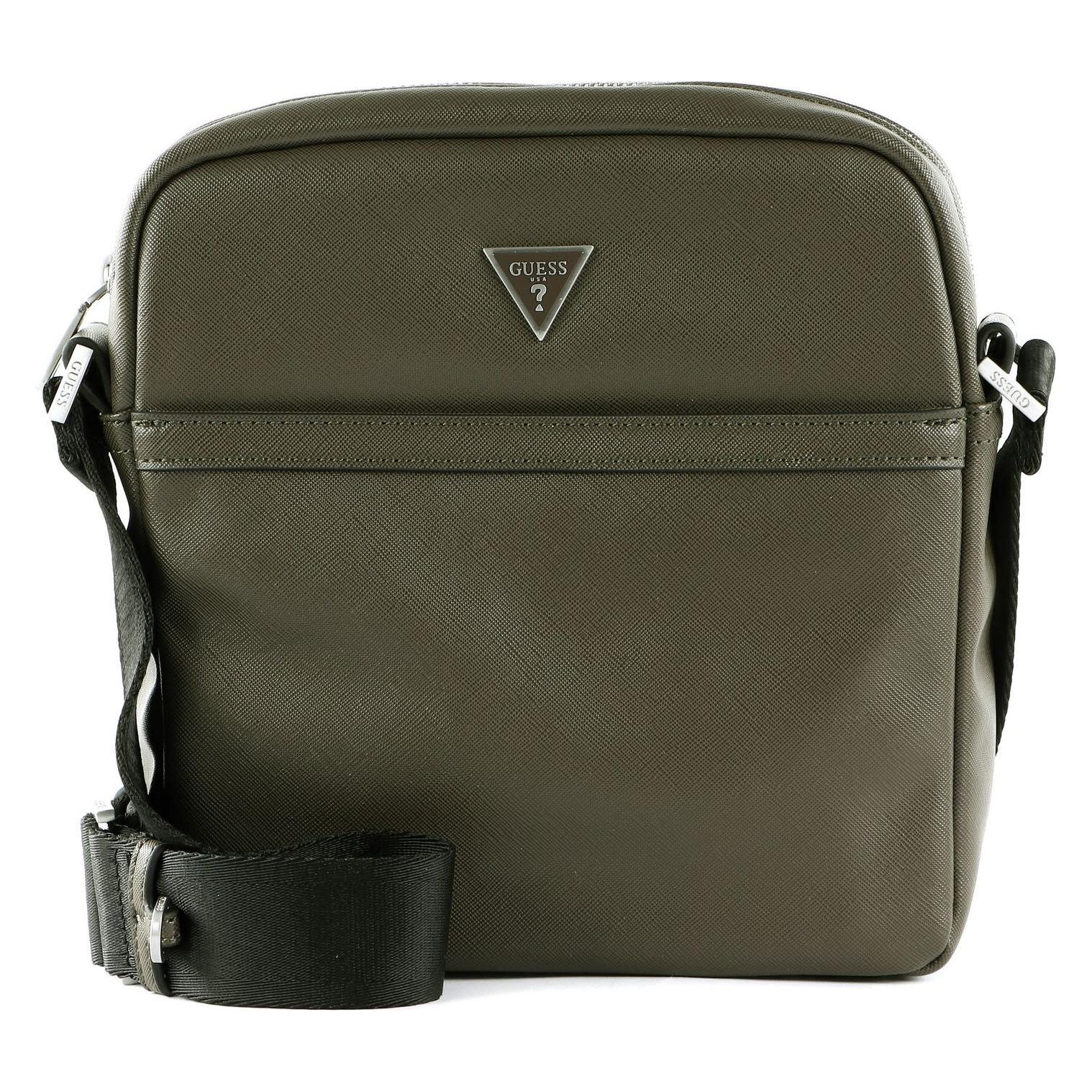 Guess, Herren, Handtasche, Certosa Saffiano Top Zip Xbody Flat, Grün