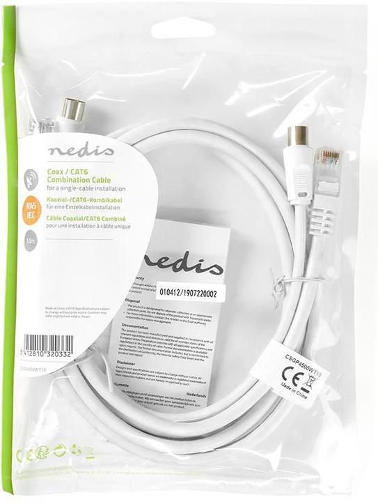 Produktbild Nedis Coax & Cat6 Kombikabel IEC (Coax) Stecker / RJ45 IEC (Coax) Buchse / RJ45 Vernickelt RG58 75 O