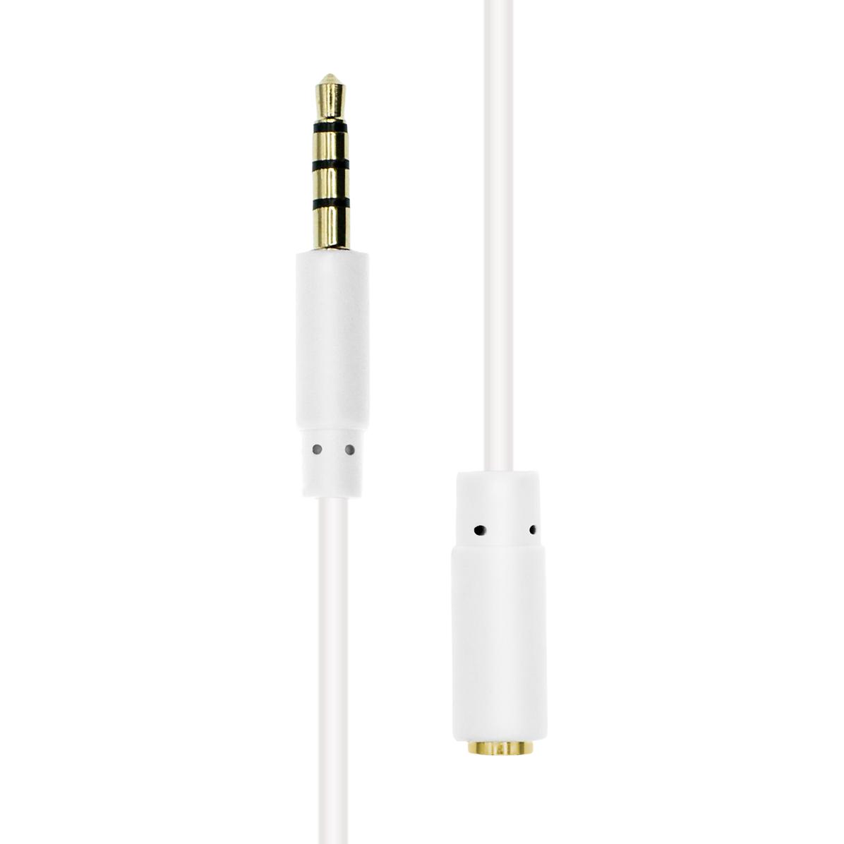 Thumbnail - ProXtend Mini-Jack 4-Pin Slim Extension Cable White 0.5M (0.50 m), Audio Kabel