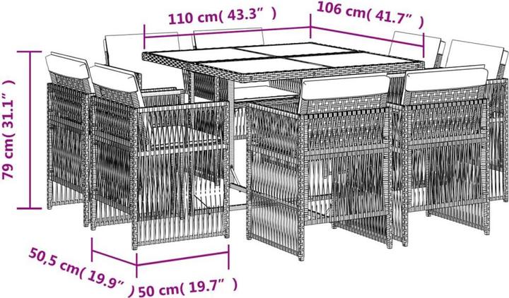 Produktbild vidaXL Garten Essgruppe
