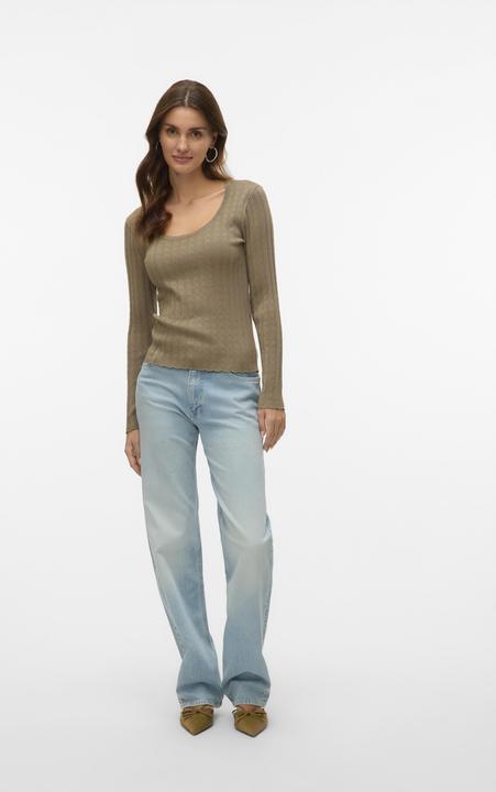 Produktbild Vero Moda Willow Pointelle Langarm Pullover mit U-Ausschnitt (XS)