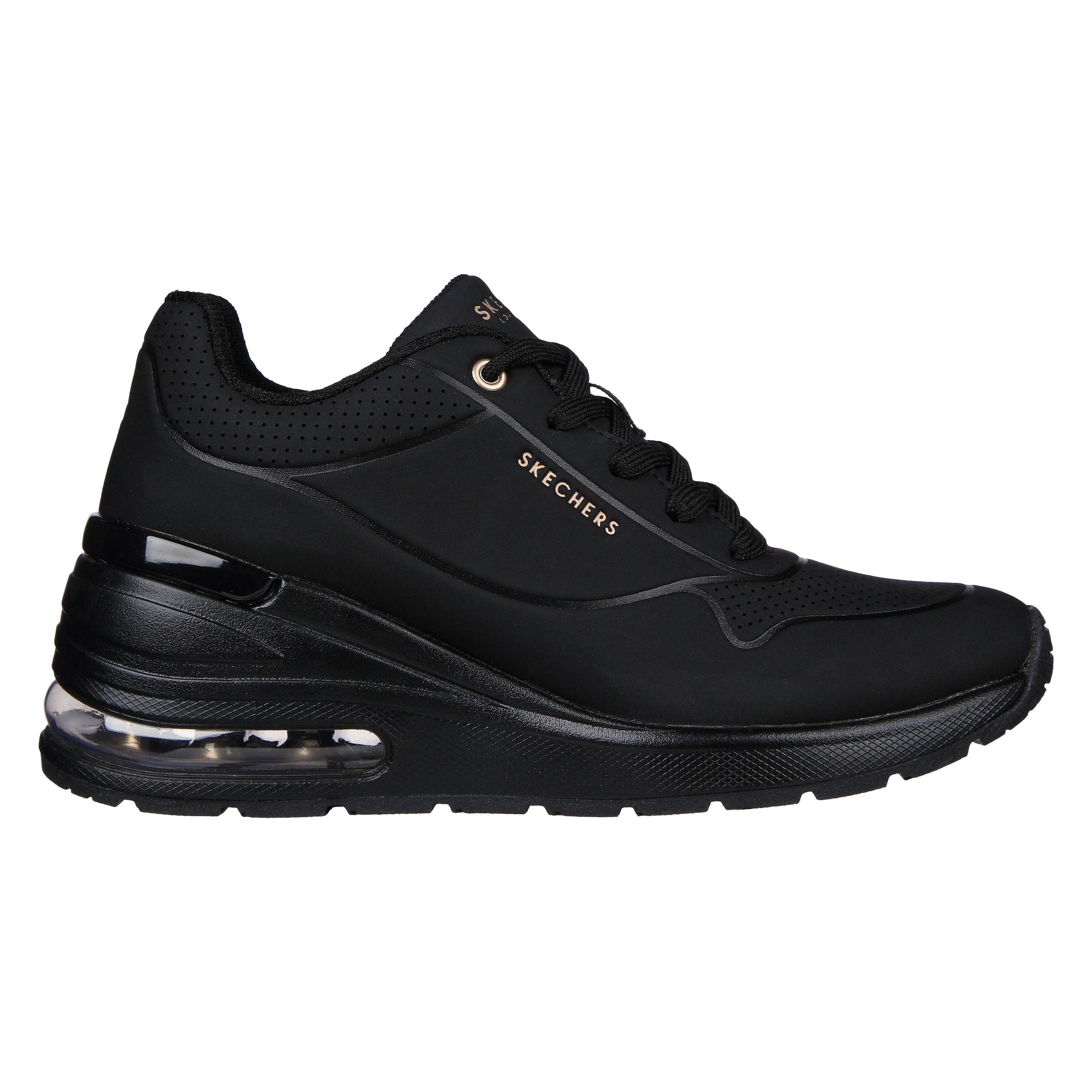 Skechers, Damen, Sneakers, Damen Schnürschuhe Sportlich Gummisohle Schwarz, Schwarz, (41)