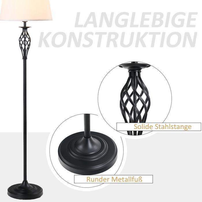 Actual product image Swisshandel24 Set of 3 lamps 2 table lamp(ø38 x 158H cm) + 1 floor lamp(ø30 x 62H cm) Metal, PS, polyester, cotton (E27)