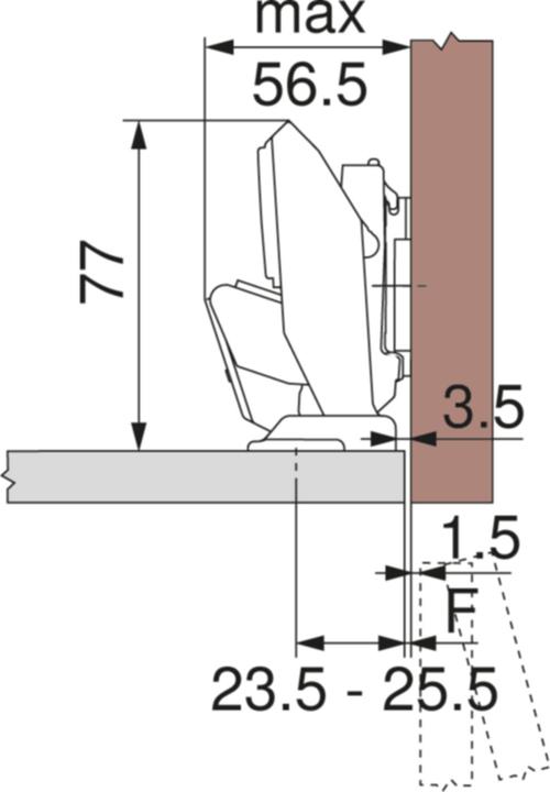 Actual product image Blum Thin-door hinges CLIP top BLUMOTION 110°