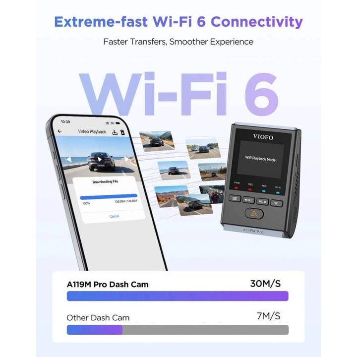 Image du produit Viofo A119 M Pro (Écran intégré, Récepteur GPS, WiFi, 4K)