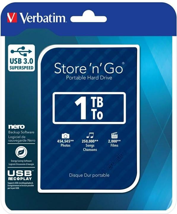 Actual product image Verbatim Store n Go 1TB USB 3.0 blue Gen 2 (1 TB)