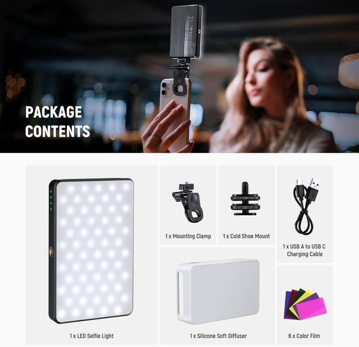 Actual product image Neewer Basics Bi-Color Selfie Light BL120B