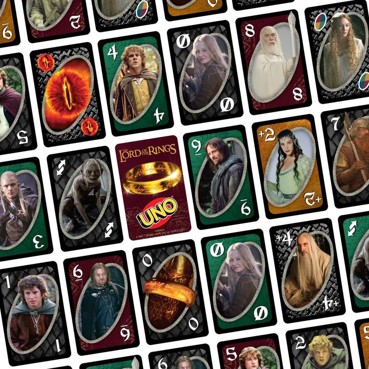 Actual product image Mattel UNO The Lord of The Rings Card Game for Kids, Adults & Family Night Inspired by the Movies (Dutch, English, French, German, Italian, Portuguese, Spanish, 2 - 10 Players)