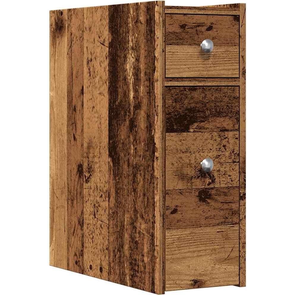 VidaXL, Badezimmerschrank, Badschrank Schmal mit Rollen -Optik