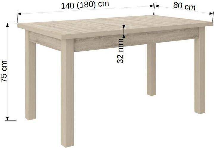 Actual product image ADRK Furniture RODOS 25 table and chair set (140 x 80 x 75 cm)