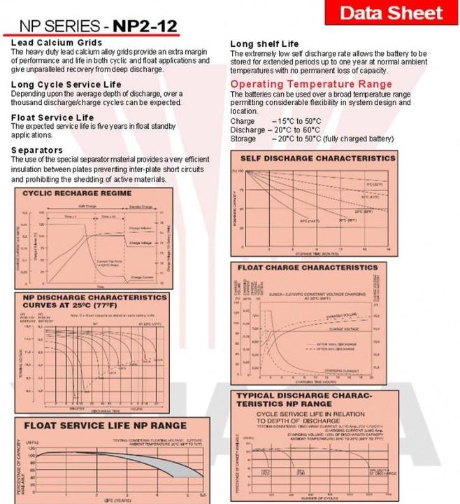 Produktbild Yuasa Akku NP2-12 (12 V, 2 Ah)