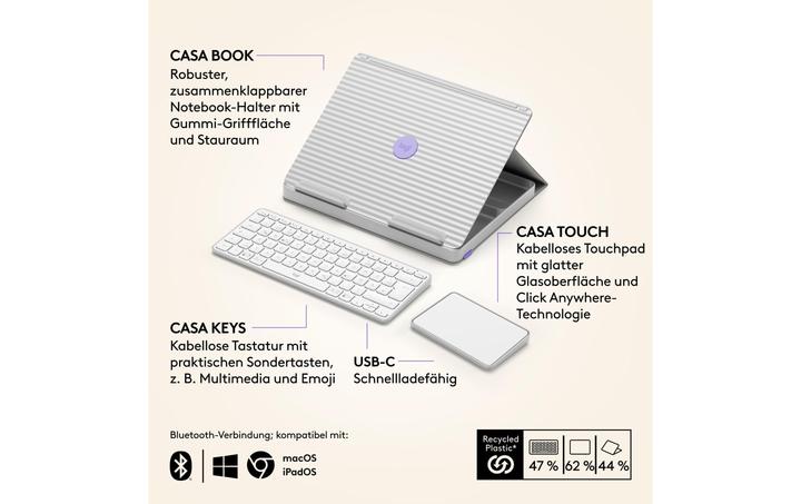 Produktbild Logitech Casa Pop-Up Desk (CH, Universal)