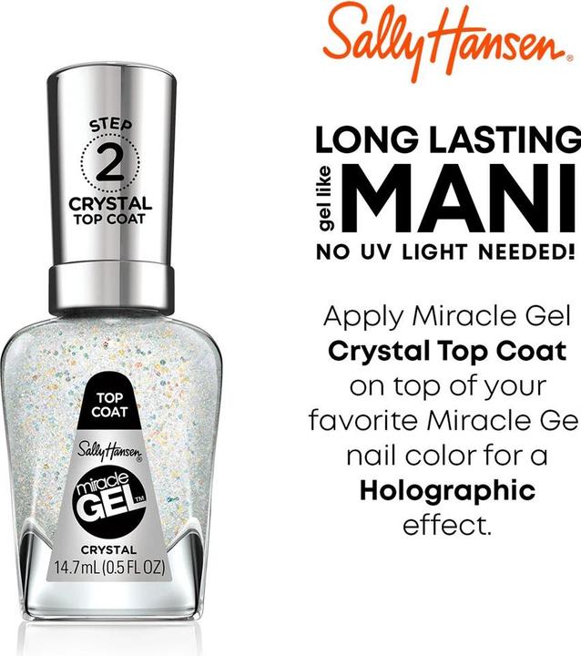 Productafbeelding Sally Hansen Miracle Gel Nagellak Nagel Top 15Ml (Crystal, Gel effect nagellak)