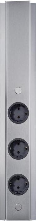 Thebo Socket outlet element SALA 3f socket outlet, stainless steel, 2m