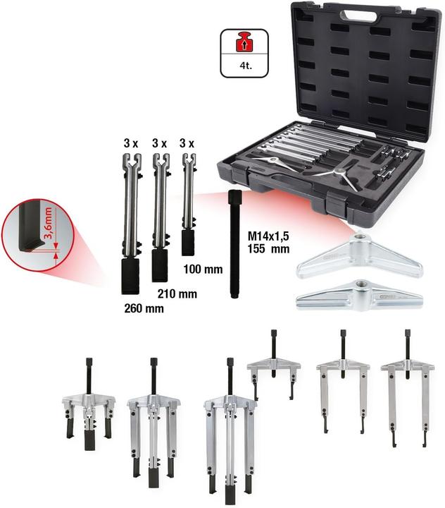 Actual product image KS Tools Universal puller set. 12 pcs. 700.1300