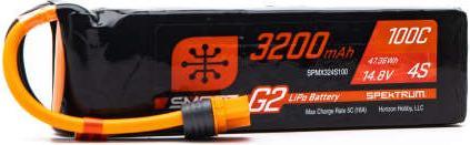 Spektrum LiPo Pack 3200mAh 4S 14.8V Smart G2 LiPo 100C IC3 (14.80 V, 3200 mAh)