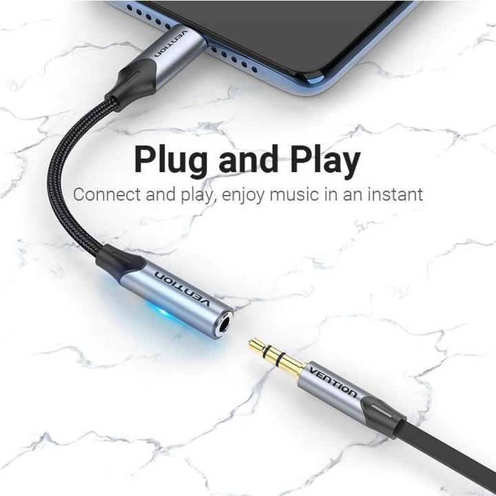 Produktbild Vention USB 2.0 Kabel Typ C, schwarz silber - 2m (2 m, USB 2.0, 100 W)