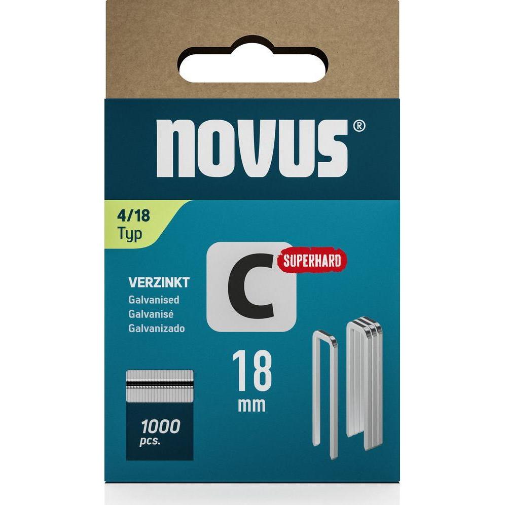 Thumbnail - Novus, Tackerklammern + Tackernägel, Schmalrückenklammern C 4 18mm 1000 Stk.