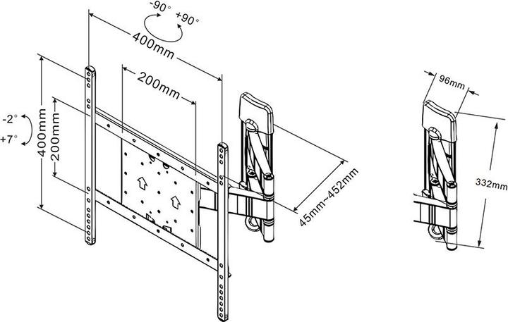 Produktbild Multibrackets Flexarm Tilt & Turn III (Wand, 25 kg, 32" - 55")
