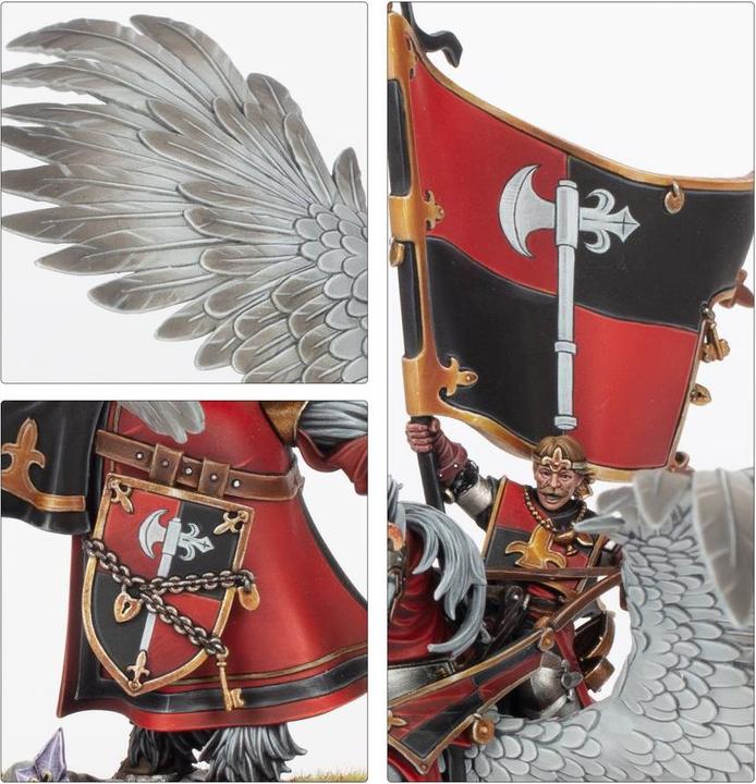 Actual product image Games Workshop Warhammer ToW - Kingdom of Bretonnia Porteur de Grande Bannière sur Pégase Royal