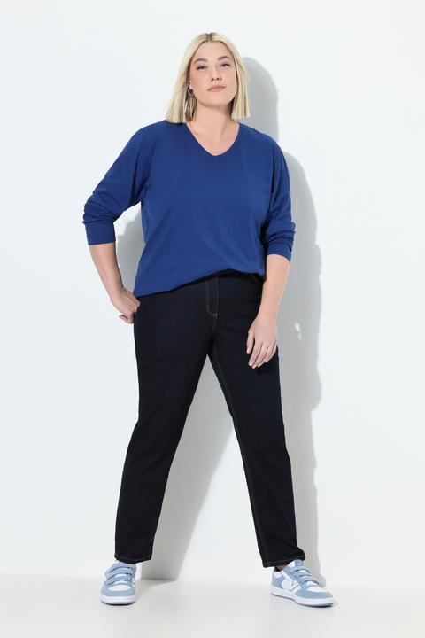 Immagine prodotto Ulla Popken Boyfriend jeans in denim elasticizzato con taglio a cinque tasche e cintura comoda (52)