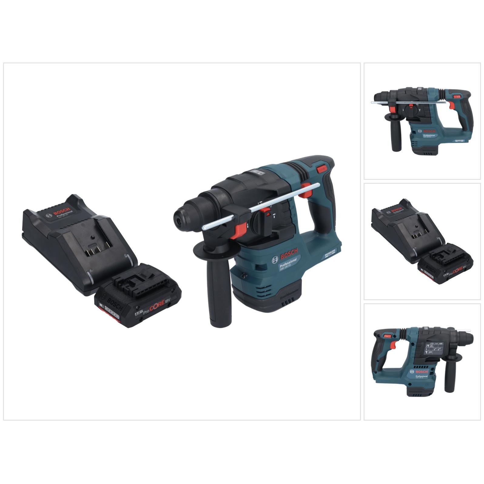 Bosch Professional, Bohrmaschine + Akkuschrauber, Bosch GBH 18V-22 Professional Akku Bohrhammer 18 V 1,9 J SDS Plus Brus...