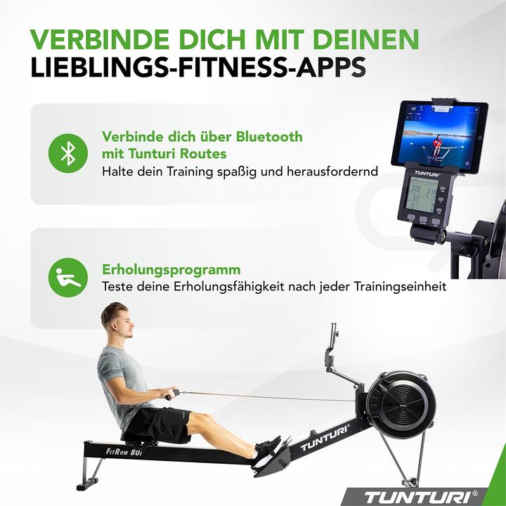 Image du produit Tunturi Rameur Fitrow 80i - Rameur fitness - Rameur pliable - 10 niveaux de résistance - Rameur fitness -