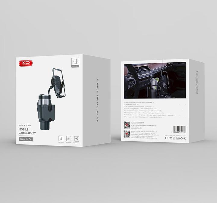 Productafbeelding xO autohouder C140 zwart naar de bekerhouder