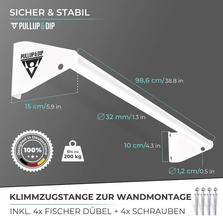 Actual product image Pullup & Dip Klimmzugstange zur Wandmontage