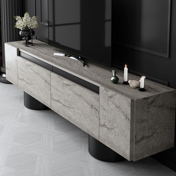 Actual product image Skye Decor Bohem Black TV Stand (180 x 30 x 50 cm)