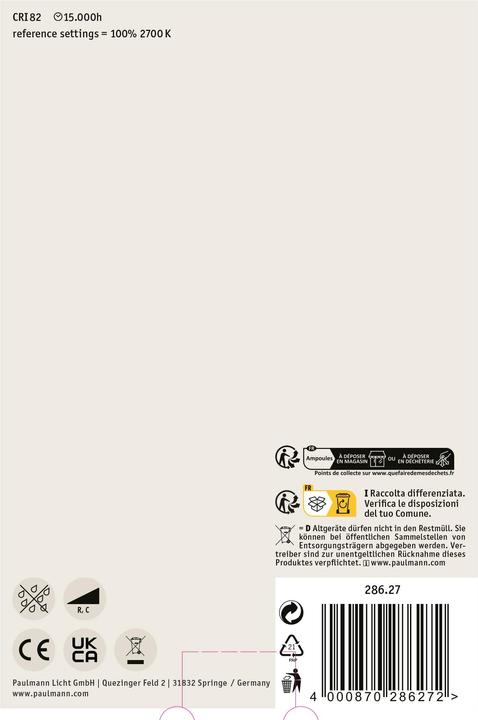 Image du produit Paulmann Globe (E27, 7 W, 806 lm, 1 x, E)