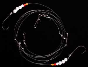 edimax Imax Flounder Rig1 Pearl White Bead 2 Hooks#4