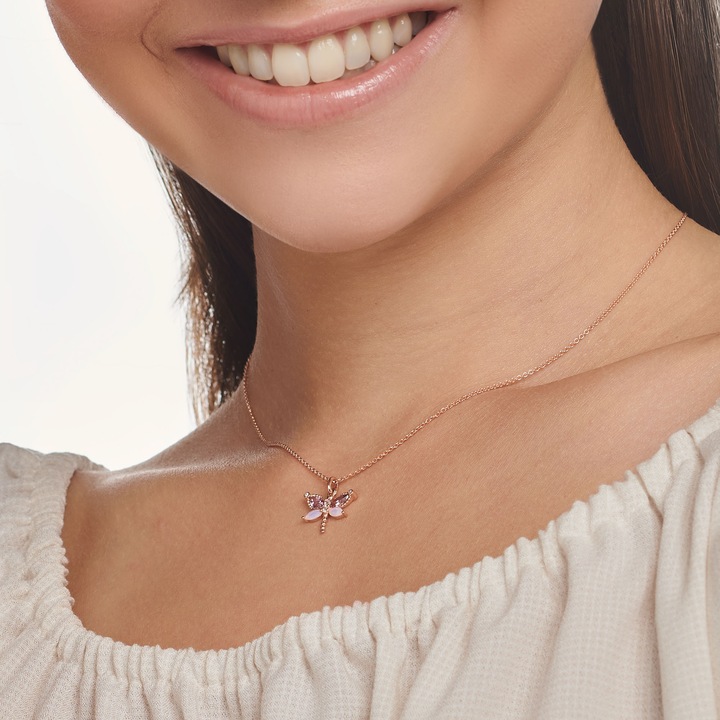 Produktbild Thomas Sabo Kette Libelle mit Steine roségold (925er Silber, 38 - 45 cm)