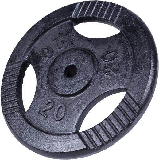 Image du produit Gorilla Sports Disque d'haltères en fonte Gripper noir 0,5-20 KG (1 x 20 kg)