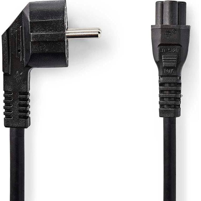 Nedis Stromkabel Schutzkontaktstecker IEC-320-C5 Abgewinkelt Gerade Vernickelt 2.00 m (2 m), Stromkabel
