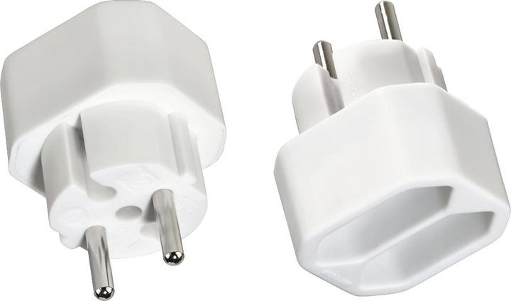 Image du produit Hama Adaptateur de prise 2x, 2x prise Euro, pack de deux, blanc (2 x)