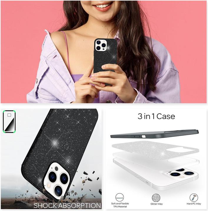 Produktbild Nalia Glitzer Handyhülle (Apple iPhone 13 Pro)