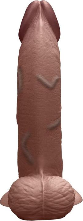 Actual product image Earthly Body Slipskin Realistic Silicone Dildo 9 Inch Curved Brown