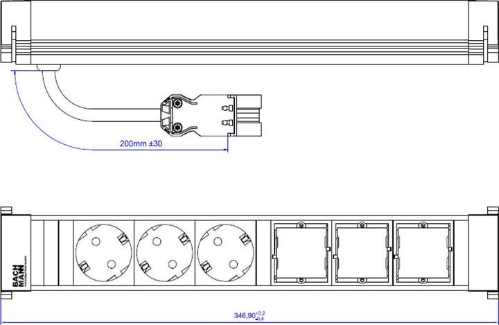Produktbild Bachmann Power Frame 3xSchuko (3x, CEE 7/3)