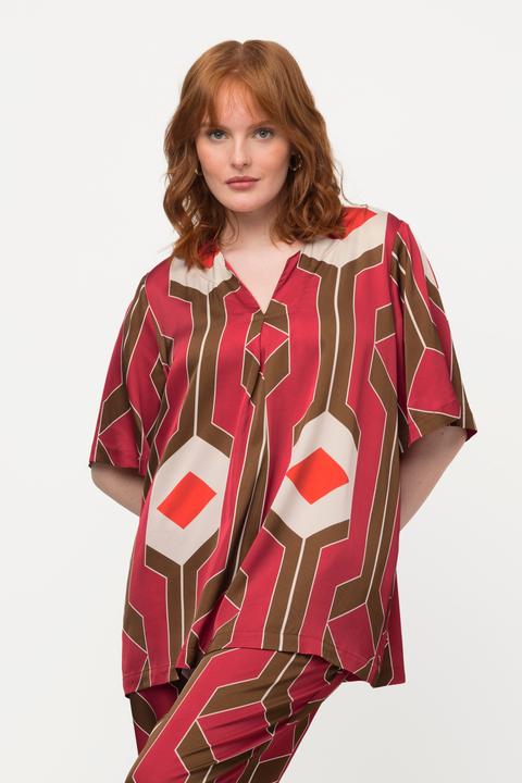 Produktbild Ulla Popken Tunika, Retro-Design, A-Linie, Tunika-Ausschnitt, Halbarm (50, 52)